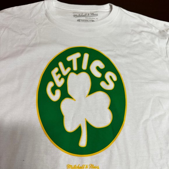Mitchell & Ness Mens White Boston Celtics Traditional Fit T Shirt Size Large - Picture 2 of 3